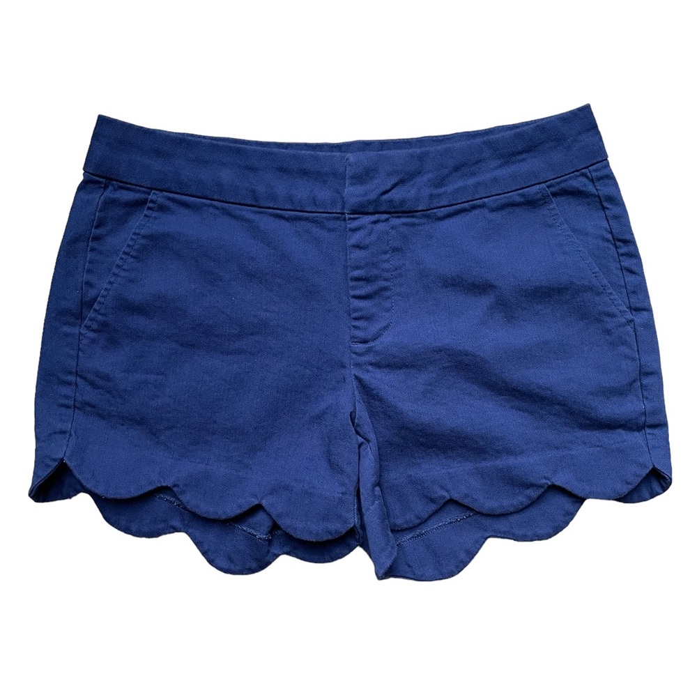 Blue Rain by Francesca's blue scalloped edge womens short